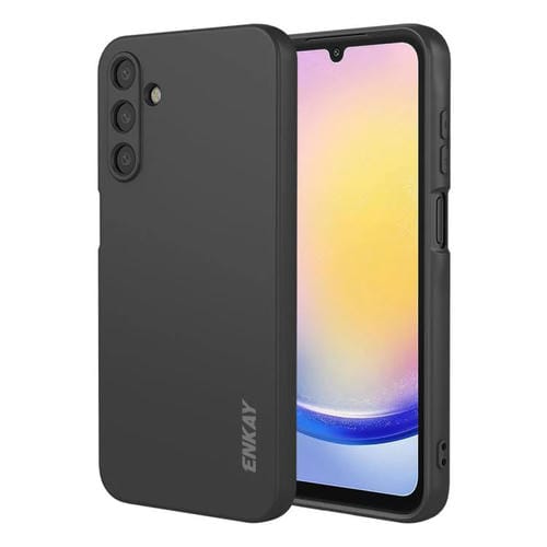 ENKAY - Funda de silicona líquida suave y a prueba de golpes para Samsung Galaxy A25 5G (negra)
