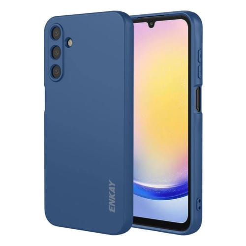 ENKAY - Funda de silicona líquida suave y a prueba de golpes para Samsung Galaxy A25 5G (azul oscuro)