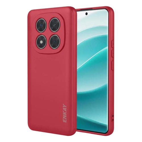 ENKAY - Funda de silicona líquida suave y a prueba de golpes para Redmi Note 14 Pro+ 5G Global (roja)