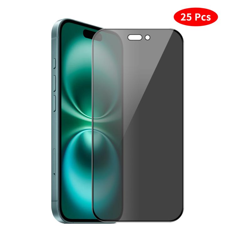 JUNSUNMAY - 25 películas de vidrio templado con impresión de seda y cobertura total para iPhone 16 Plus