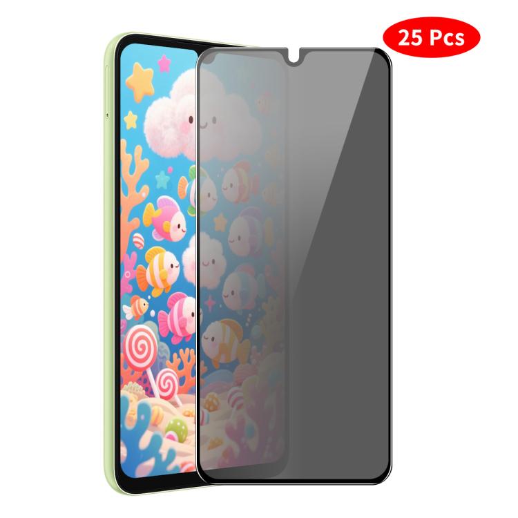JUNSUNMAY - 25 películas de vidrio templado con impresión de seda y cobertura total para Samsung Galaxy A25e
