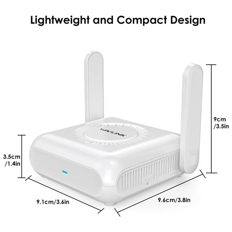 Enrutador de viaje WAVLINK WNT100X3 AX3000 de 160 MHz MU-MIMO OFDMA VPN de doble banda WiFi 6, color: enchufe de Reino Unido