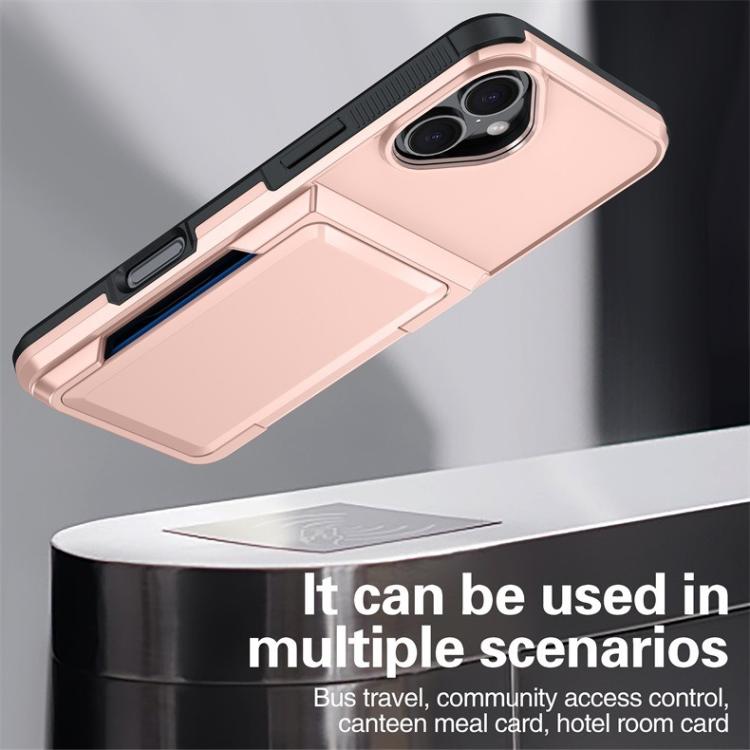 Funda abatible para iPhone 16 con tarjetero Kalebol, a prueba de golpes (verde militar)
