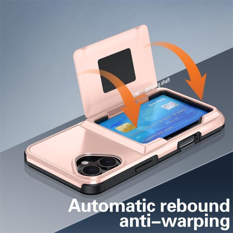 Funda abatible para iPhone 16 con tarjetero Kalebol, a prueba de golpes (verde militar)