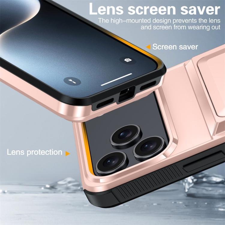Funda abatible para iPhone 17 Pro Max con tarjetero Kalebol, a prueba de golpes (oro rosa)