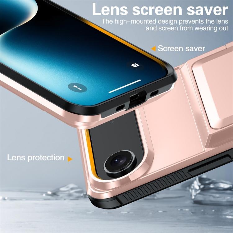 Funda abatible para iPhone 17 Air Kalebol con tarjetero, a prueba de golpes (verde militar)