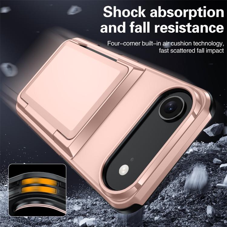 Funda abatible para iPhone 17 Air Kalebol con tarjetero, a prueba de golpes (verde militar)