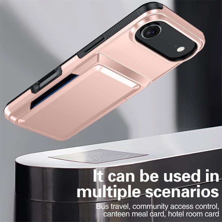 Funda abatible para iPhone 17 Air Kalebol con tarjetero, a prueba de golpes (verde militar)