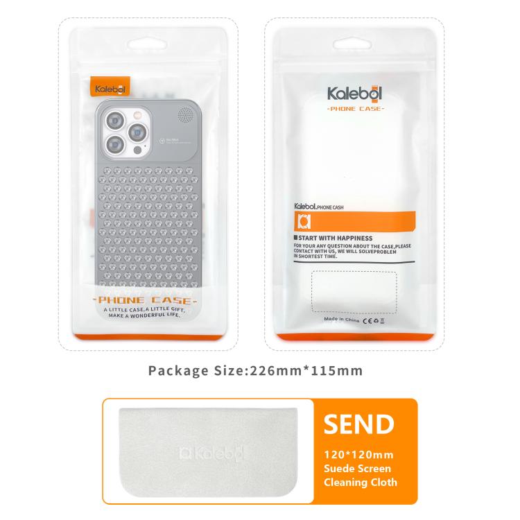 Funda de aleación de aluminio Kalebol con aromaterapia y refrigeración para iPhone 16 Pro (gris)