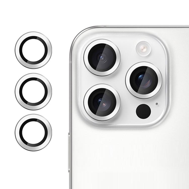 For iPhone 15 Pro Max Kalebol No Flicker Ultra-Thin Individual Camera Lens Tempered Glass Film(Silver)