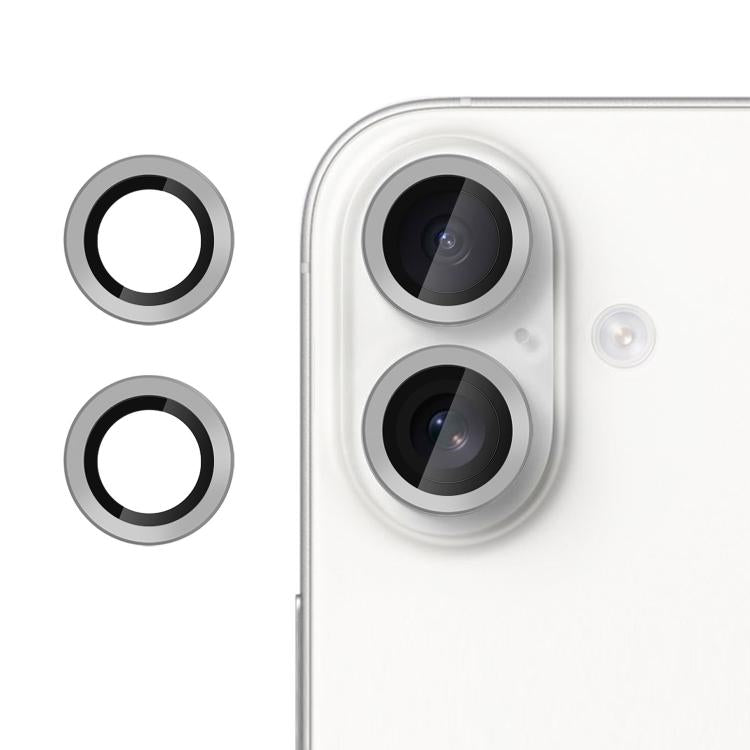 For iPhone 16 Plus Kalebol No Flicker Ultra-Thin Individual Camera Lens Tempered Glass Film(Graphite Gray)