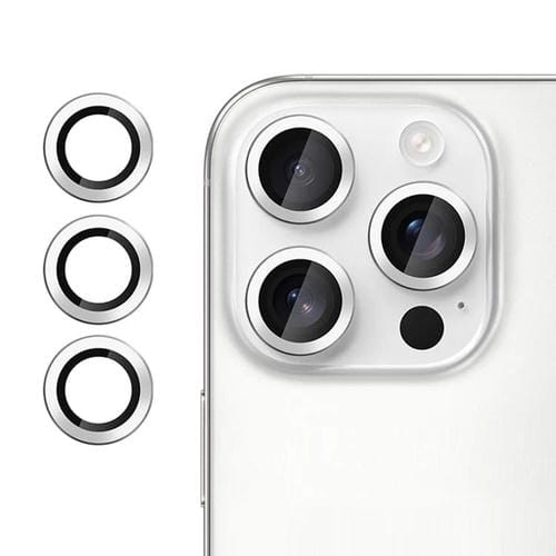 For iPhone 16 Pro Kalebol No Flicker Ultra-Thin Individual Camera Lens Tempered Glass Film(Silver)