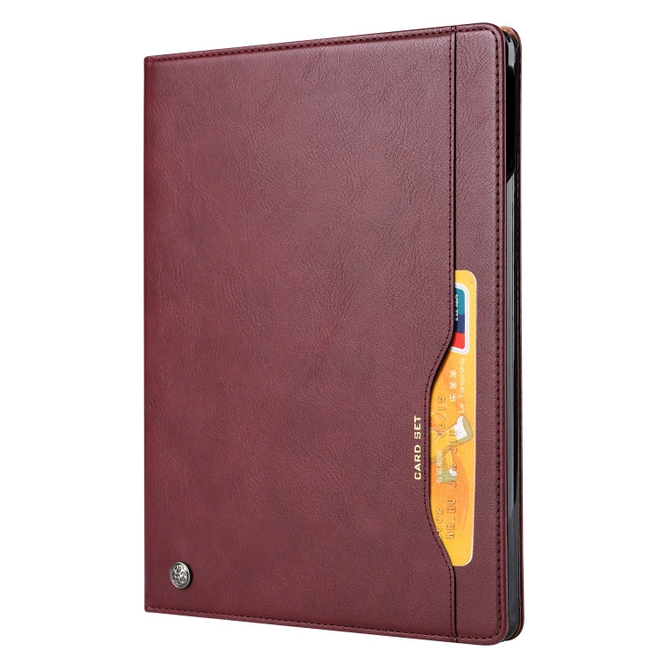 Funda de Cuero para iPad Pro 12.9 Knead Skin Texture con Tapa Horizontal (Rojo Vino)