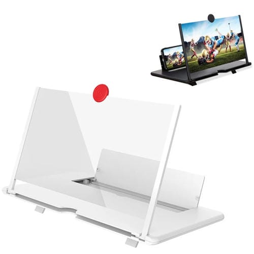 Amplificador Soporte Estiramiento Pantalla Teléfono Móvil 3D 14 Pulgadas (Blanco)
