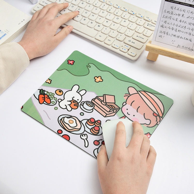 5 Pcs Mouse Pad Creativo Cartoon Conejo Niña para Laptop Estudiante (Sofá)