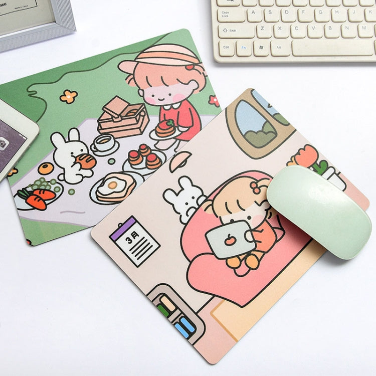 5 Pcs Mouse Pad Creativo de Conejo y Niña Cartoon para Laptop y Estudiante (Hide And Seek)