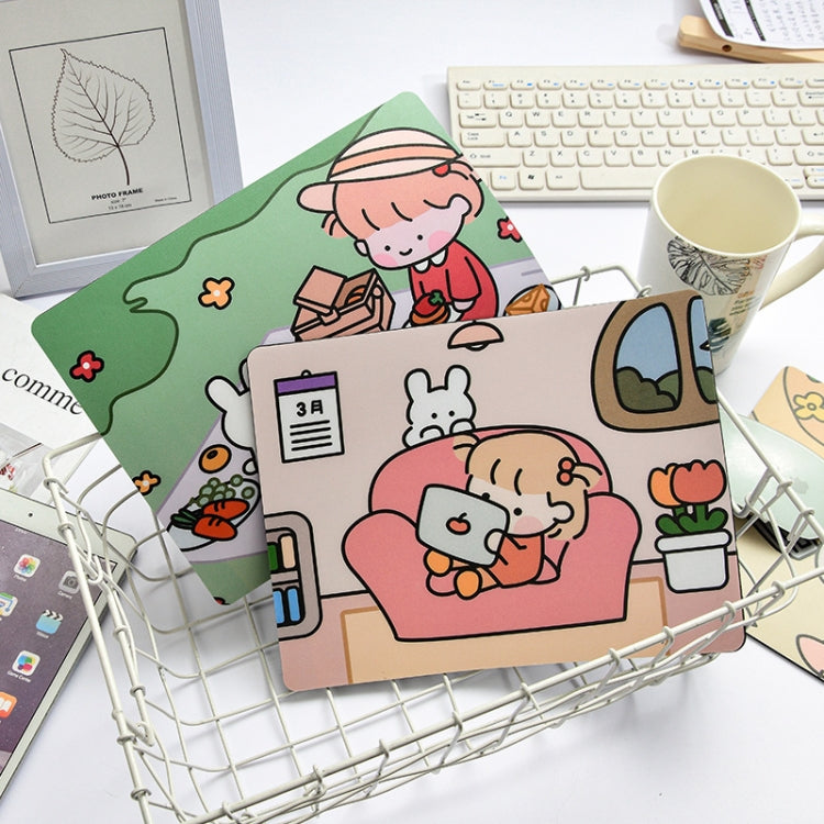 5 Pcs Mouse Pad Creativo de Conejo y Niña Cartoon para Laptop y Estudiante (Hide And Seek)