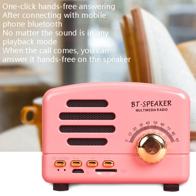 Mini Altavoz Portátil Bt01 Retro Bluetooth Inalámbrico Soporte TF (Azul)