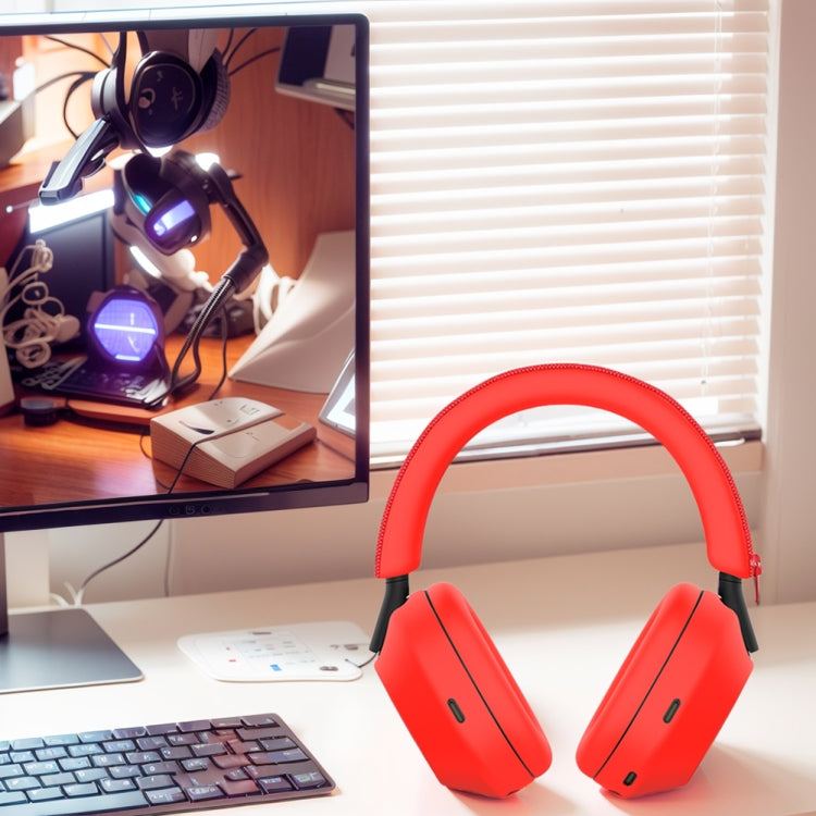 Accesorios para Auriculares Bluetooth Sony Wh-1000Xm5 + Diadema + Funda Protectora para Orejeras (3 En 1) (Blanco)