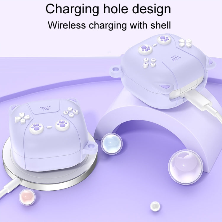 Protector de Auriculares Silicona Samsung Galaxy Buds 2/Live/Pro/2 Pro/Fe (Morado Claro) Diseño Gatos