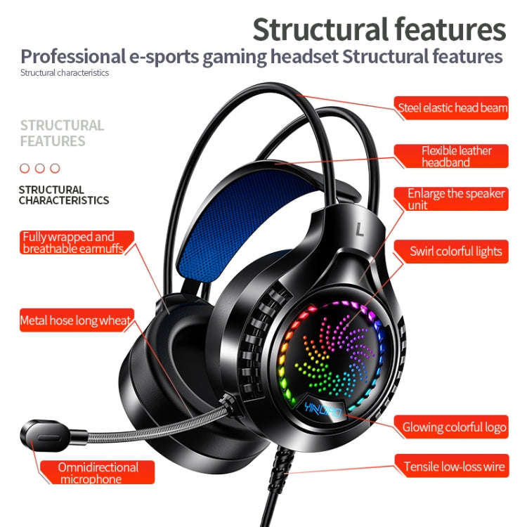 Auriculares con Cable para Ordenador Yindiao Q7 con Luz Colorida, Auriculares para Juegos USB Dual 3,5 mm + USB (Blanco)