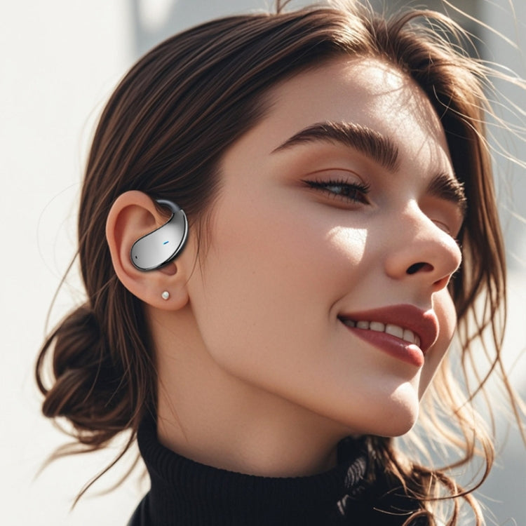Auriculares Bluetooth De Oído Abierto Giratorios Q93 Con Anillo De Energía Planetaria Con Cordón (Negro)