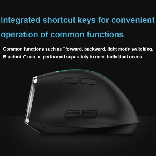 Ratón Inalámbrico Zelotes F36 9 Teclas Agarre Vertical Programación Ergonómica Bluetooth Dual + 2,4 G (Blanco)