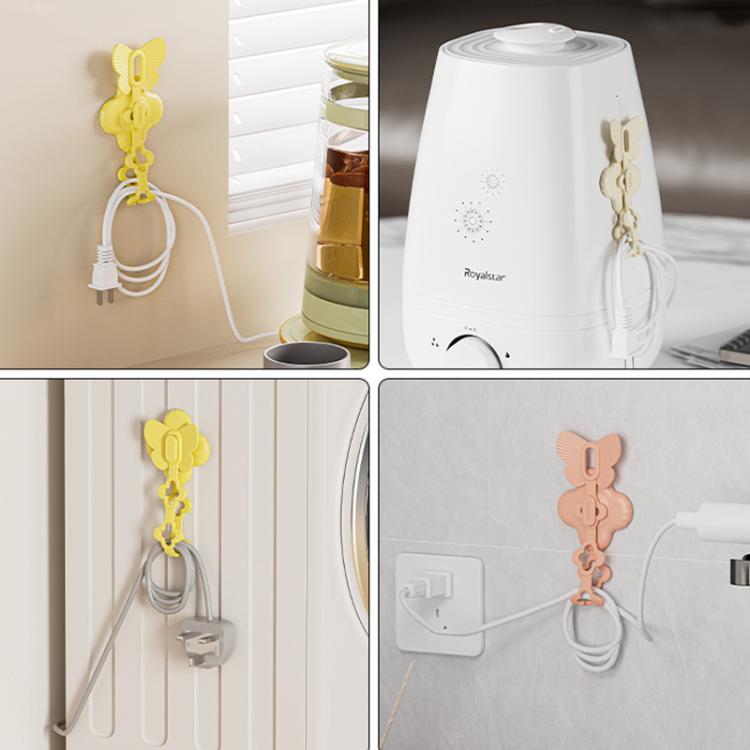 Enrollador de Cables Soporte para Colgar Cables de Alimentación Cocina (Amarillo)