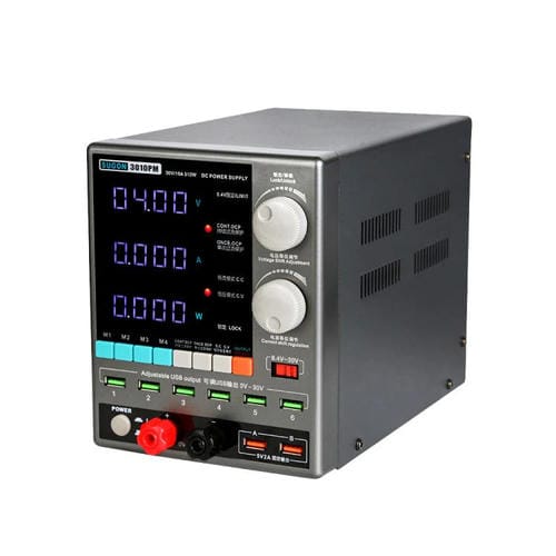 Medidor de Potencia Sugon 3010Pm Reparación de Phones Celulares con Pantalla Digital, 150 W, 30 V, 10 A, 4 Enchufes UE