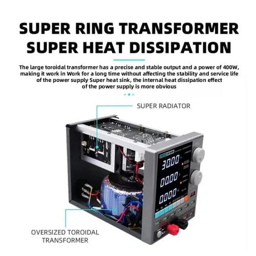 Leistungsmesser Sugon 3010Pm Reparatur von Mobiltelefonen mit digitalem Bildschirm, 150 W, 30 V, 10 A, 4 EU-Steckdosen