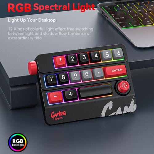 Teclado Mecánico con Cable RGB Intercambiable en Caliente Perilla Basculante Programación Macro para Juegos (Blanco)