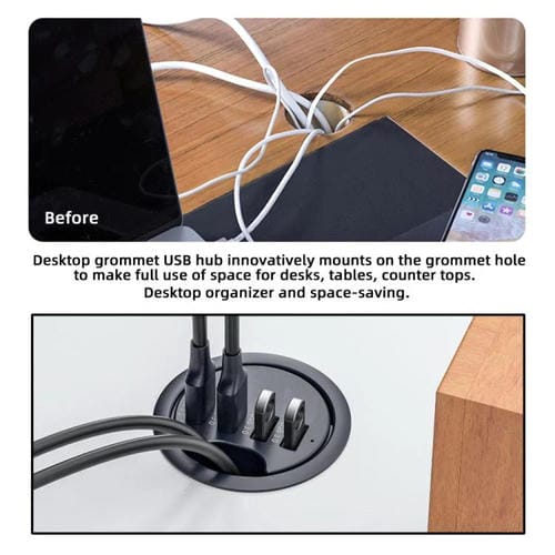 Estación de Acoplamiento con Divisor de Escritorio y 4 Puertos USB 3.0, Cable de 1,2 m