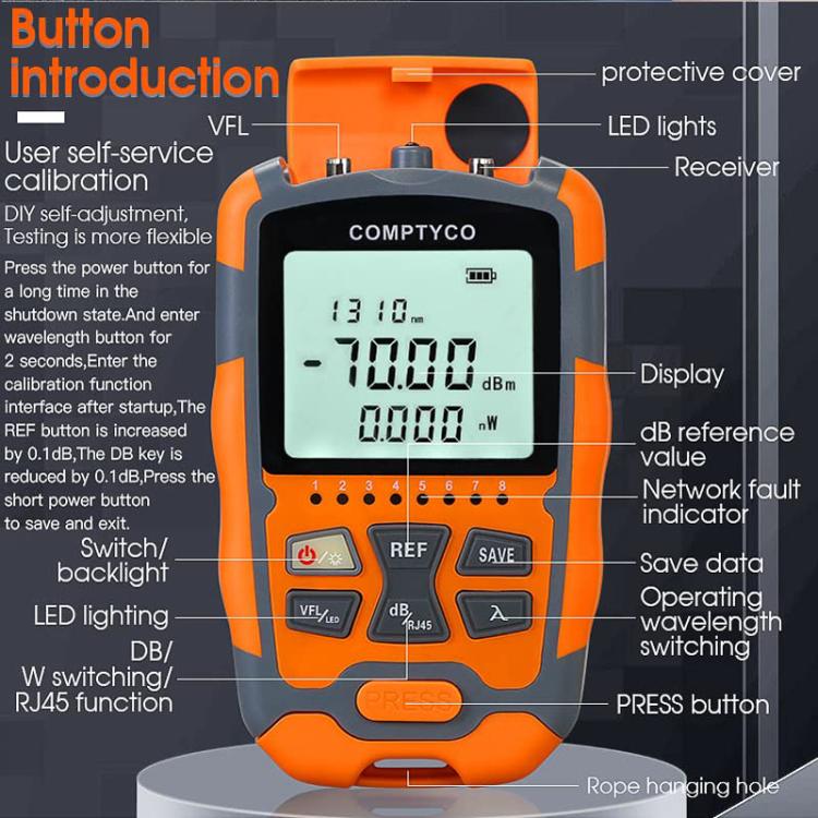 Mini Medidor de Potencia Óptica 4 en 1 Modelo M50 30 Mw Máquina Integrada de Luz Roja Equipo de Prueba Portátil