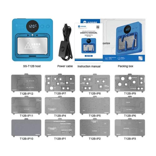 Kit di Piattaforma Riscaldante Sunshine Ss-T12B Riparazione della Scheda Madre 13 in 1 Compatibile con Apple iPhone 7G-16Pm e Android Universale