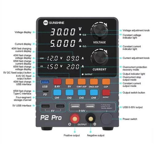 Spannungsregler CC Sunshine P2 Pro 330W Intelligente Toroidal-Stromversorgung Ausgang 30V 5A Reparaturwerkzeug