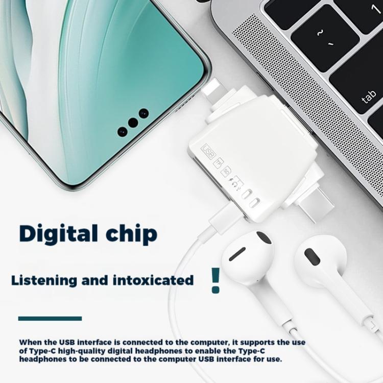 Lector de Tarjetas Universal 7 en 1 Aj-701 USB-A a USB-C y Micro USB (Negro)