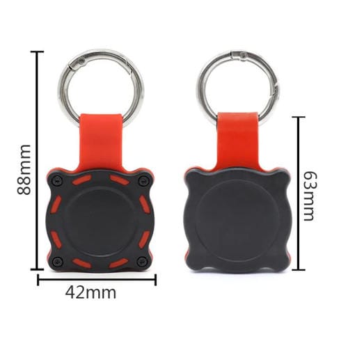 Funda Protectora para Rastreador AirTag Modelo Llavero Localizador Resistente al Agua (Negro y Azul)