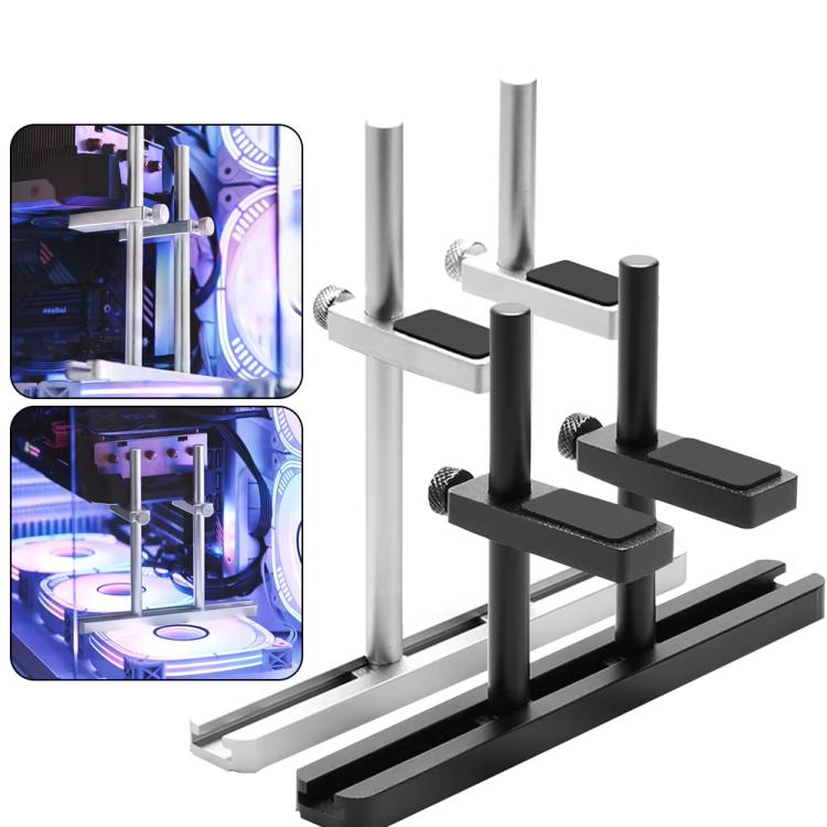 Soporte para Tarjeta Gráfica Finalcool de Aleación de Aluminio Ajustable, Posición Ventilador Chasis, 8 cm (Plateado)
