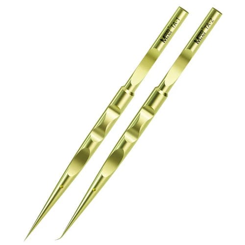 Pinzas de Titanio Maant, Antiestáticas Pequeñas Recoger Pelos en Forma de Nido de Pájaro, Herramienta de Reparación (Rosa) Rectas