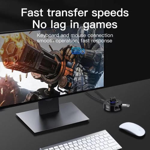 Concentrador de Expansión Mindpure US018 USB 2.0 4 Puertos para Ordenador 1 m (Negro)