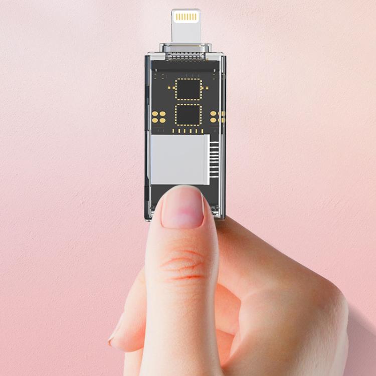 Adaptador OTG Lector de Tarjetas USB-C/Tipo-C a SD/TF Transparente para PC Portátil Teléfono Inteligente