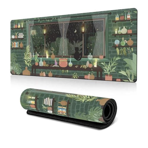 Alfombrilla de ratón con diseño de rana base goma antideslizante para portátil 300x700x2 mm (Verde)