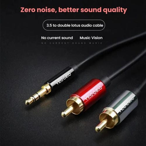 Cable de audio VEGGIEG 3,5 mm a 2 RCA para altavoces móvil y ordenador (10 m)