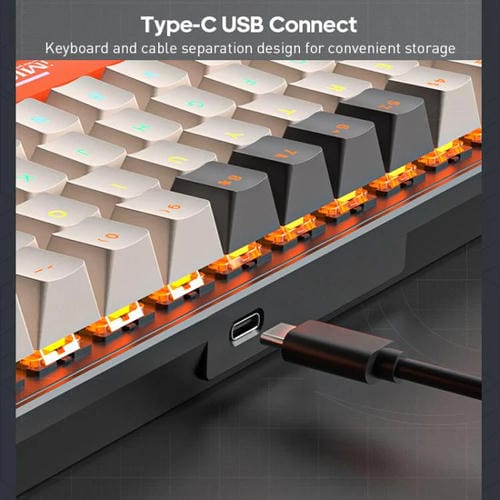 Teclado mecánico iMICE GK-690 con cable tipo C (Blanco)