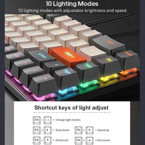 Teclado mecánico iMICE GK-690 con cable tipo C (Negro)