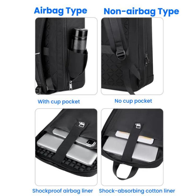 Mochila rígida portátil 15,6-16,6 pulgadas puertos USB y tipo C antirrobo viajes negocios (Azul)