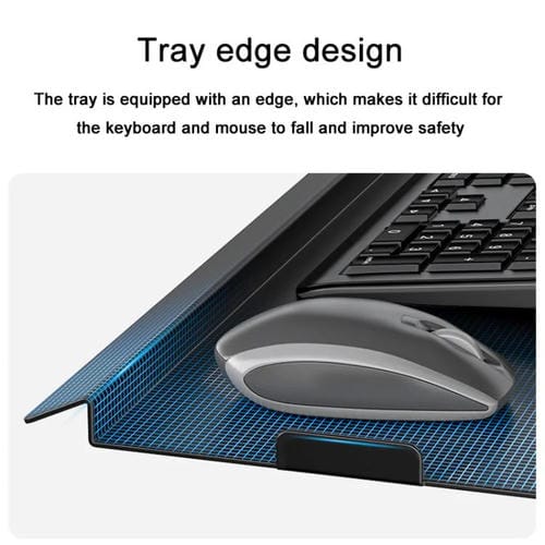 Soporte para monitor WKS-2 montaje en pared con bandeja 21 x 60 cm para mouse y teclado (Plateado)