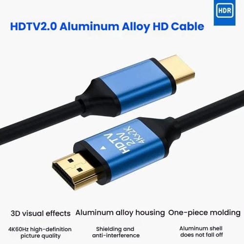 Cable HDMI VegGieg V2.0 4K60Hz conexión video para decodificador TV monitor proyección 2 m (Negro)