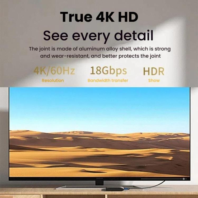 Cable HDMI VegGieg V2.0 4K60Hz conexión video para decodificador TV monitor proyección 1,5 m (Negro)