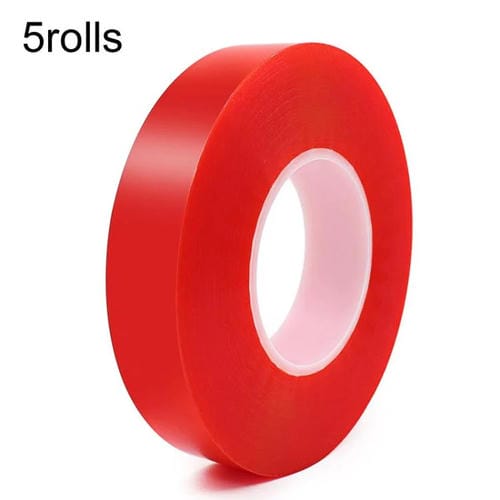 Double Sided Polyester Acrylic PET Tape 0.2mm Thickness 4mm Width 5 Rolls 10m per Roll